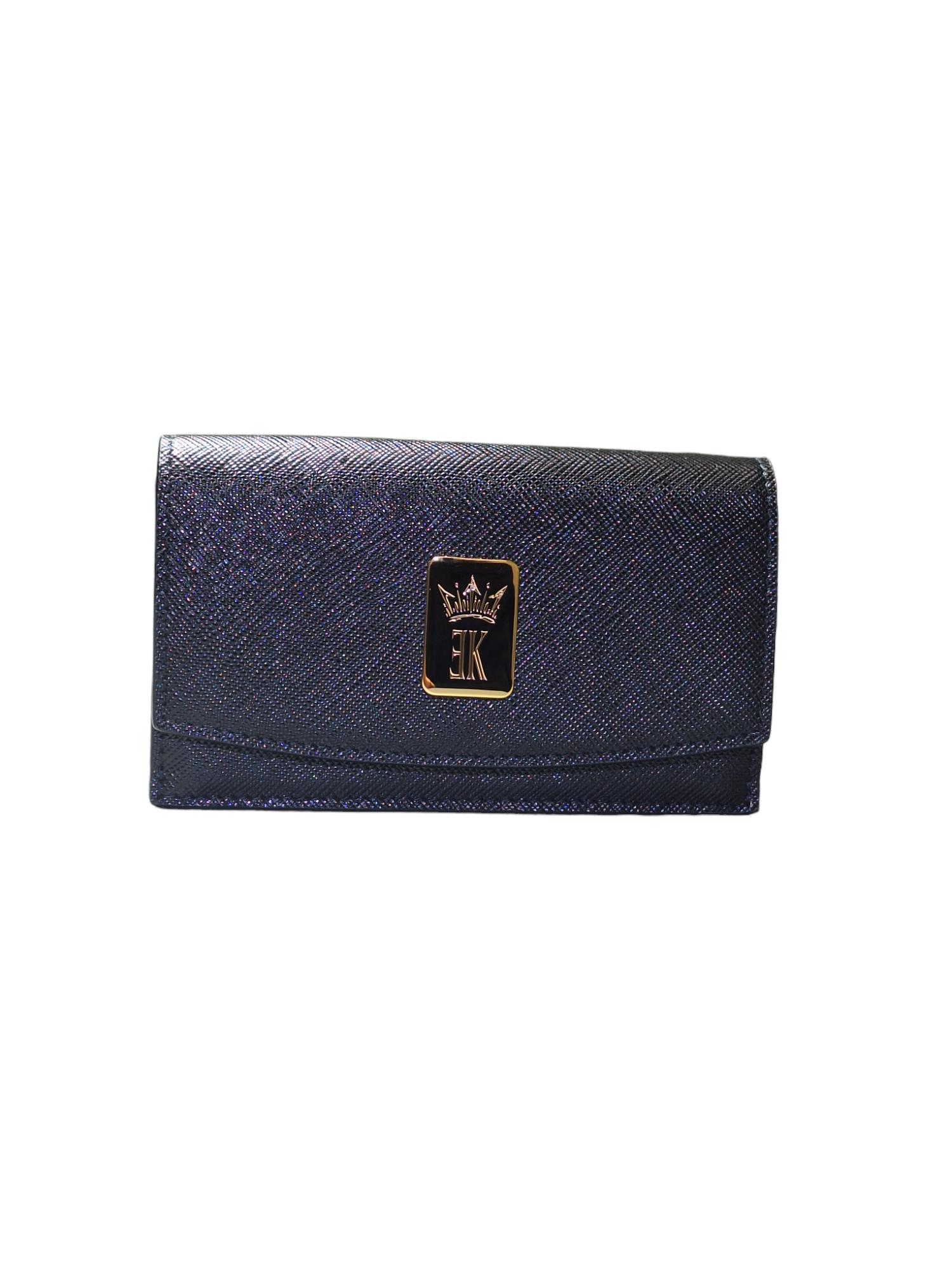 Portafoglio donna compatto black /saffiano